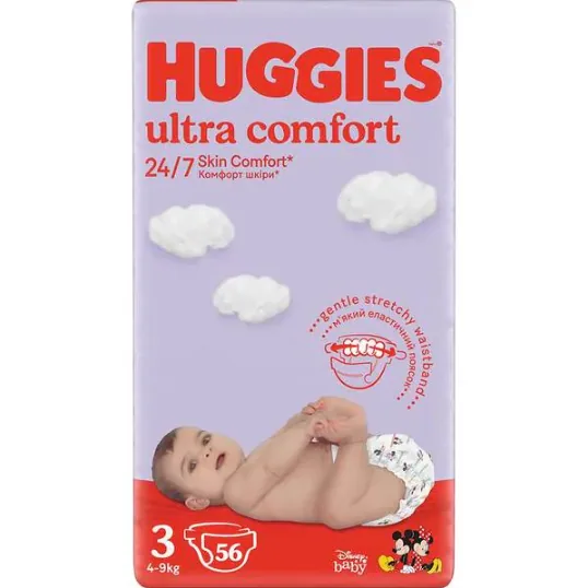 Scutece unisex Huggies Ultra Comfort Jumbo  3  (4-9 kg), 56 buc
