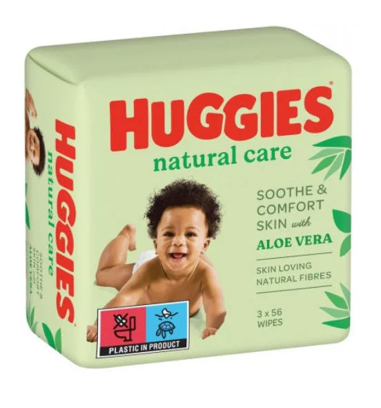 Влажные салфетки Huggies Natural Care, 3 x 56 шт