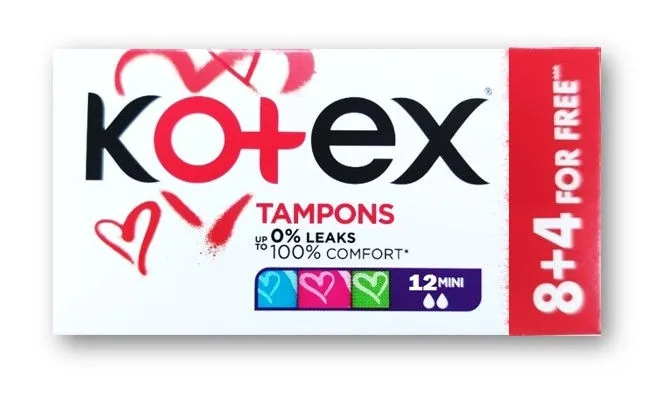Тампоны Kotex Mini, 8+4 шт.