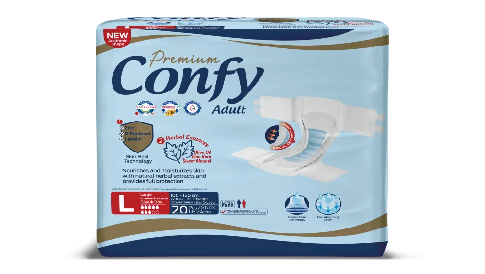 Confy Premium Adult LARGE ECO2, Подгузники для взрослых, 20 шт.
