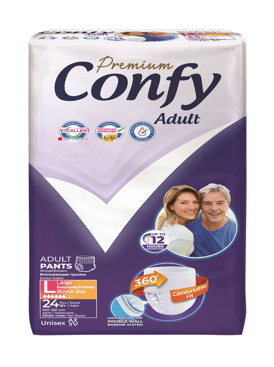 Confy Premium Adult Pants LARGE JUMBO, chiloți pentru adulți, 24 buc.