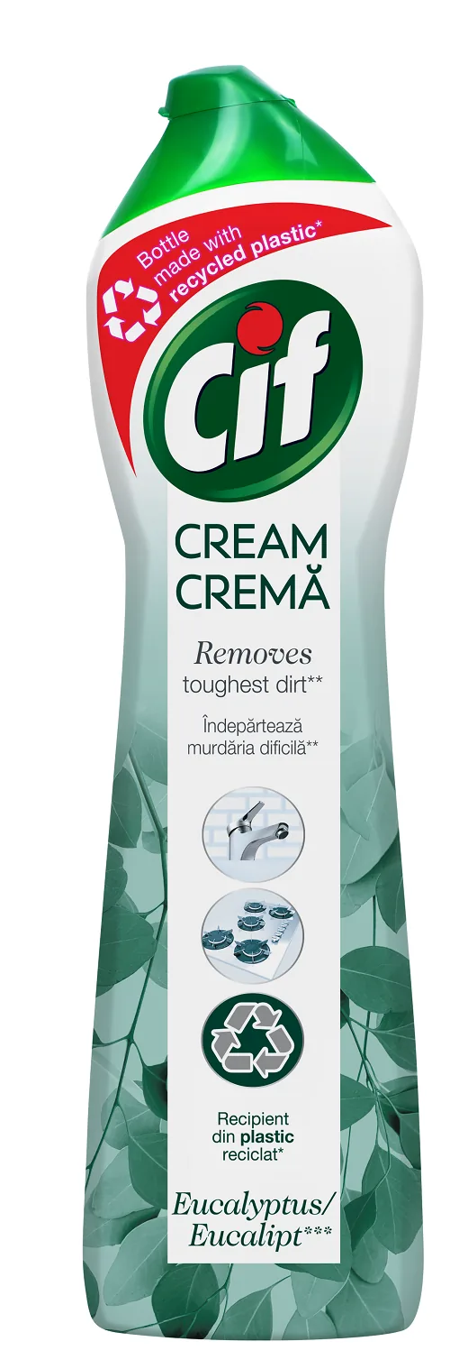 Cremă de curăţat Cif cu microparticule şi parfum de eucalipt, 500 ml