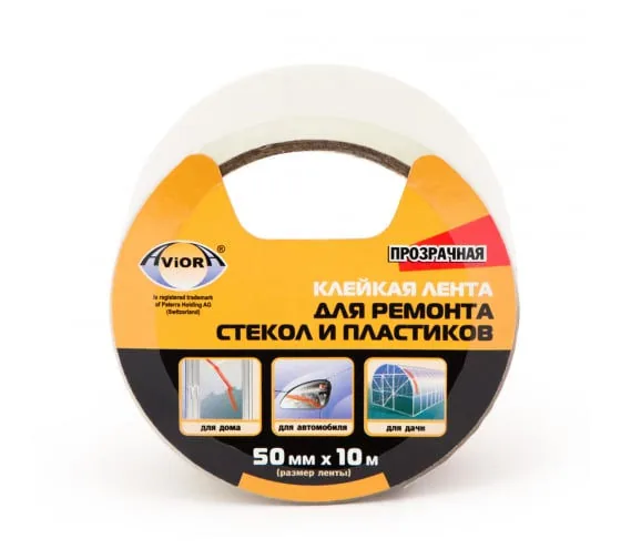 Aviora Bandă adezivă, transp., p/u repar. sticlă/mat.plastice 50 mm x 10 m /24