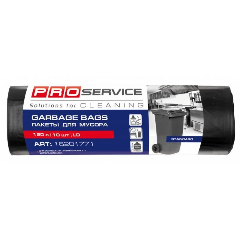 Sac menajer PROservice LD, 120 L, 10 buc, negru  