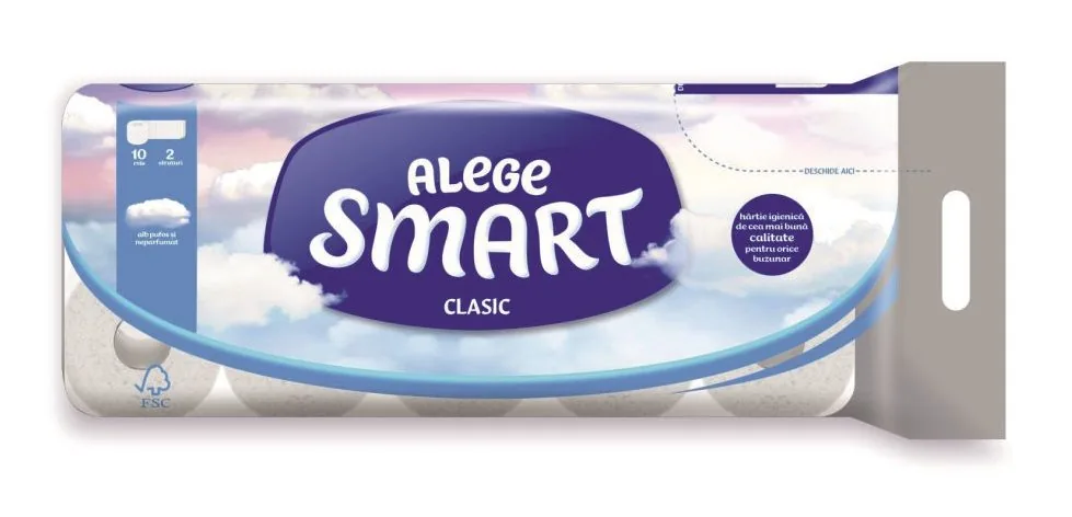 Hârtie igienică Smart Classic, 10 role, 2 straturi