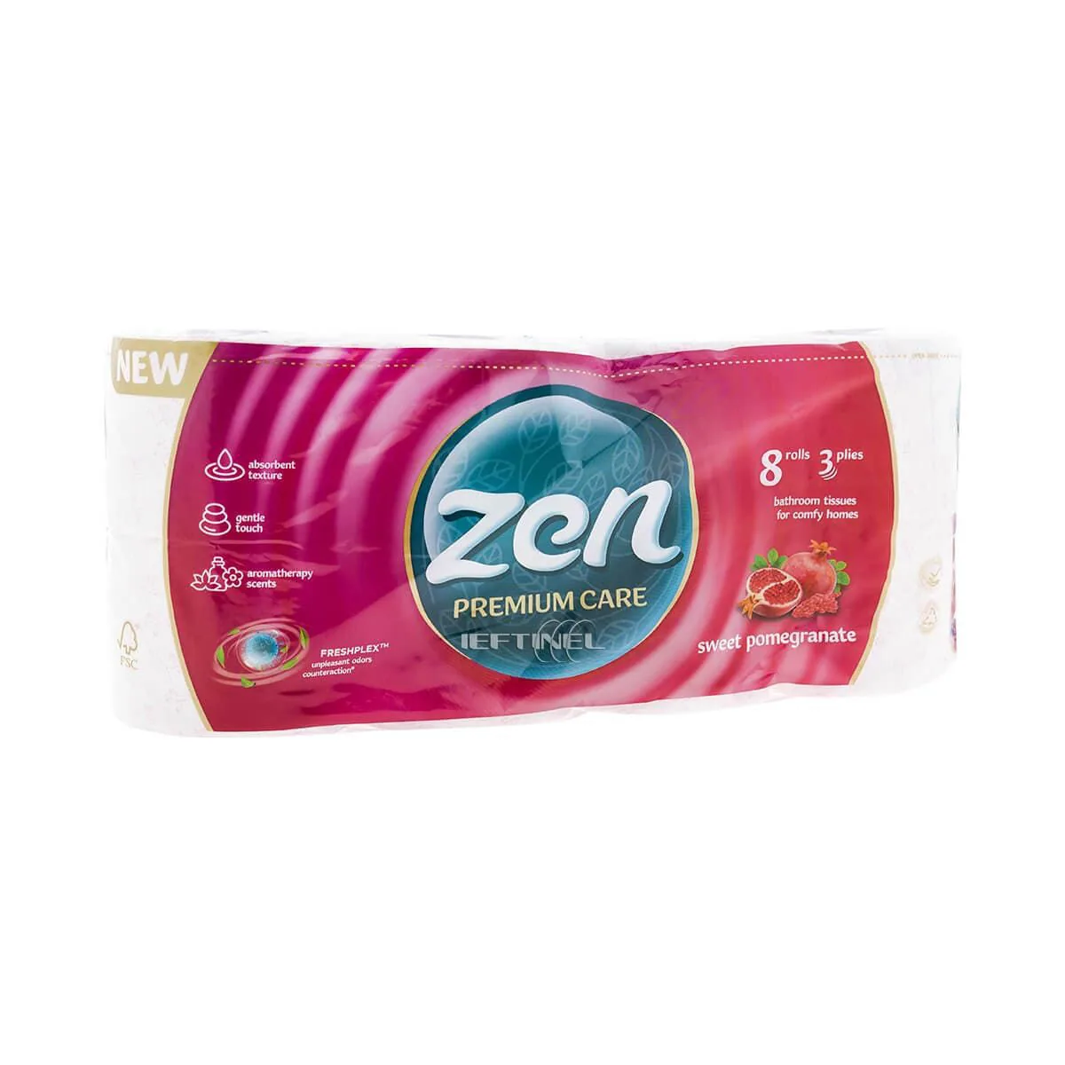 Hârtie igienică Zen Sweet Pomegranate, 8 role, 3 straturi