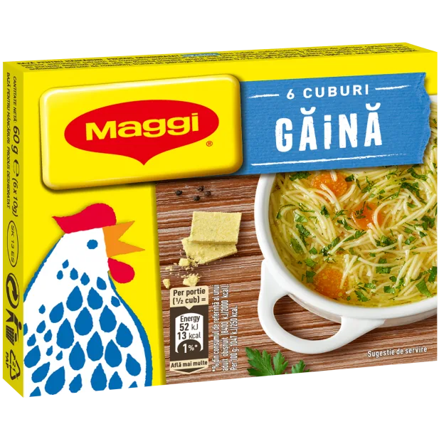 Condimente cub cu gust de găină Maggi, 6x10g