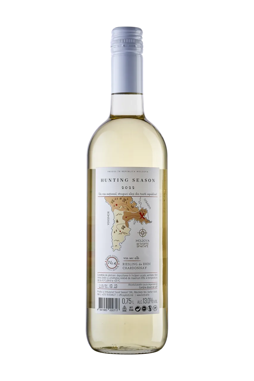 Hunting Season #4,  Riesling de Rhin, Chardonnay, sec alb,  0.75 L