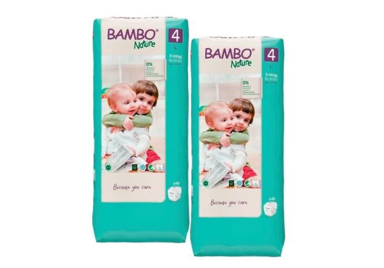 Set Scutece Bambo Nature 4  (7-14 kg), 96buc  (2x48buc)