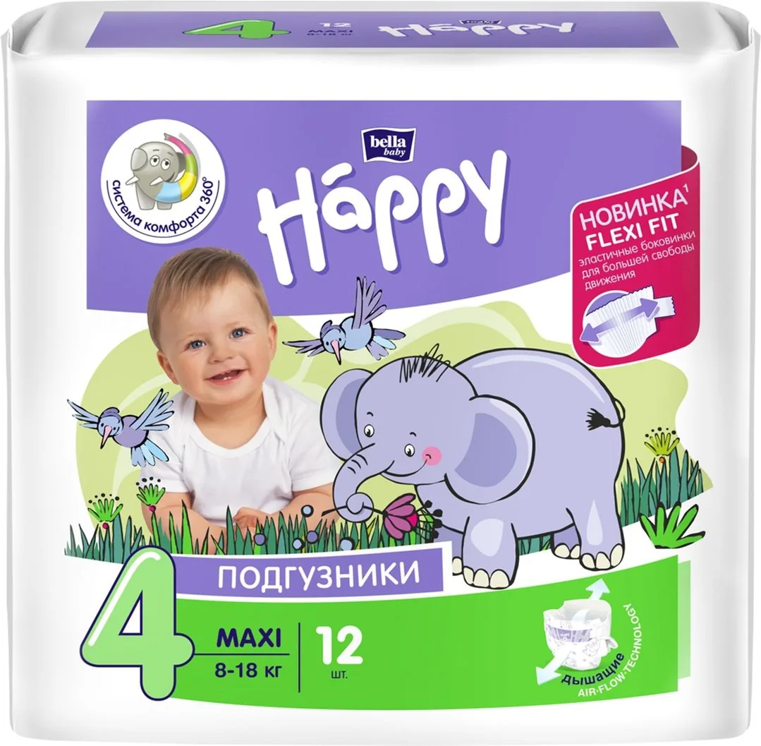 Подгузники Bella Baby Happy Maxi, 12 шт.