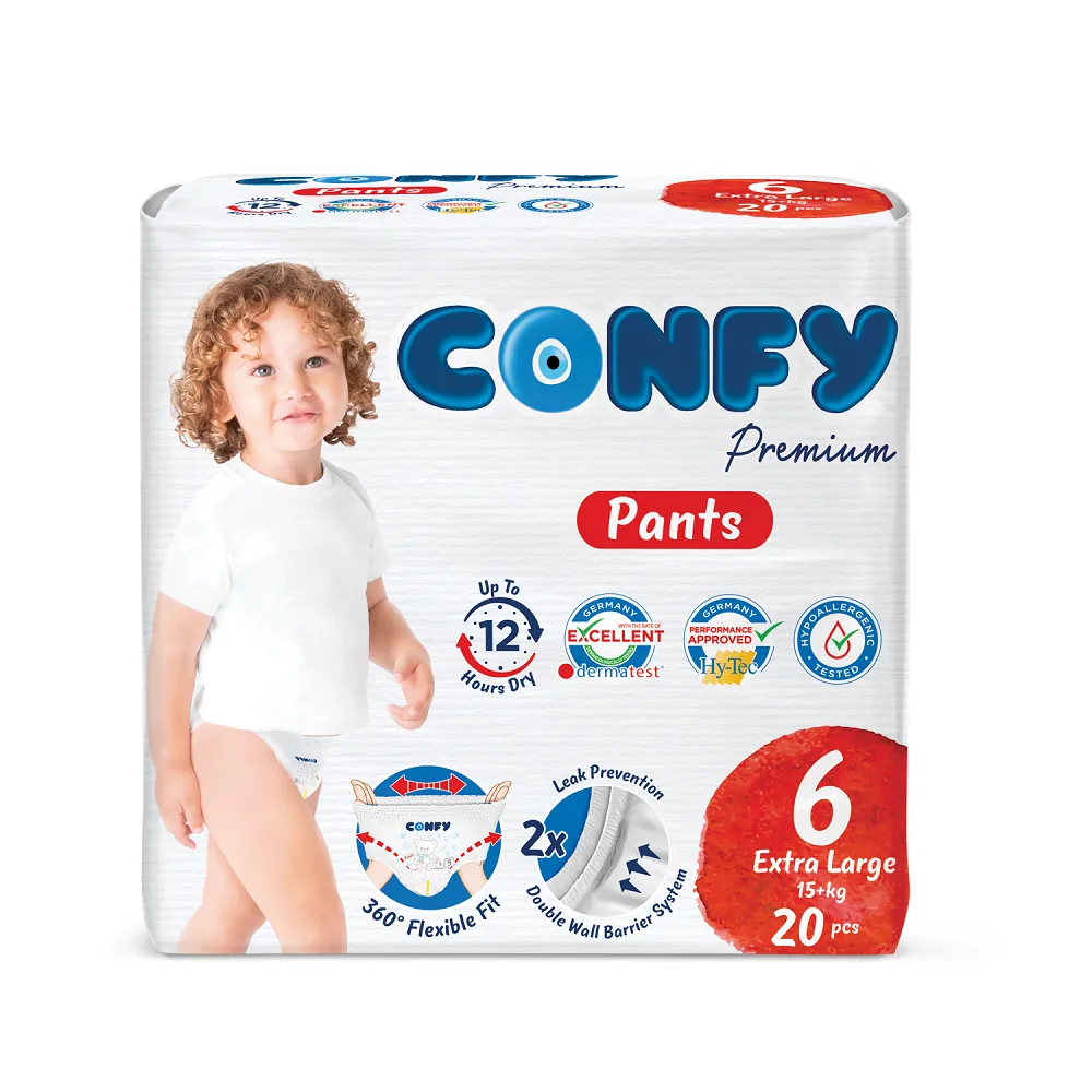 Scutece-chiloțel pentru copii Confy Premium Pants Nr.6 EXTRALARGE, 20 buc.