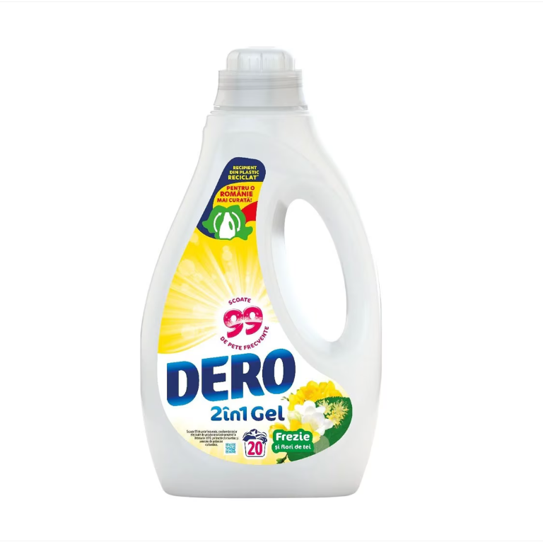 Gel concentrat spalare automata Dero 2in1 Gel Frezie si Lamaita 1.0L  (20 spalari)