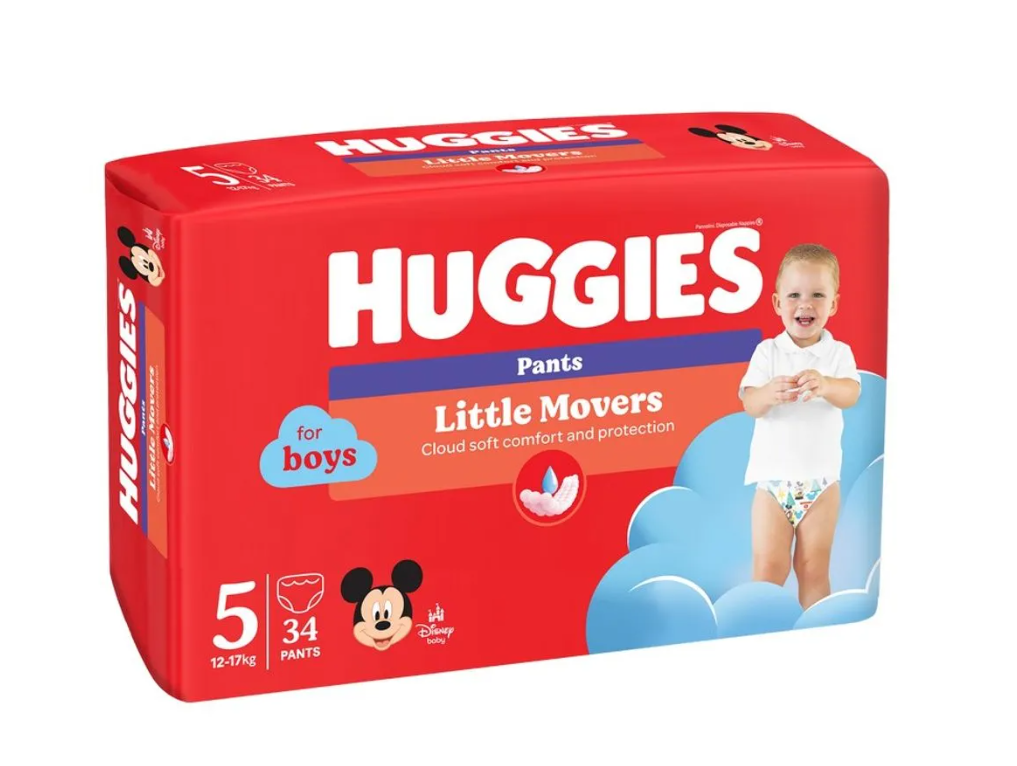 Scutece-chiloţel pentru băieţel Huggies Little Movers Jumbo 5 (12-17 kg), 34 buc