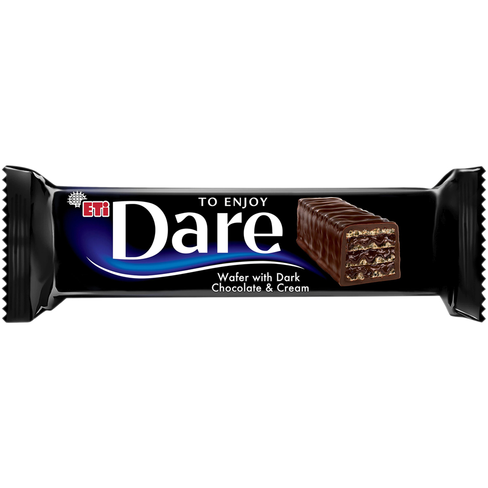 ETI Dare Dark Wafers,  Napolitană cu ciocolată amăruie,  44g