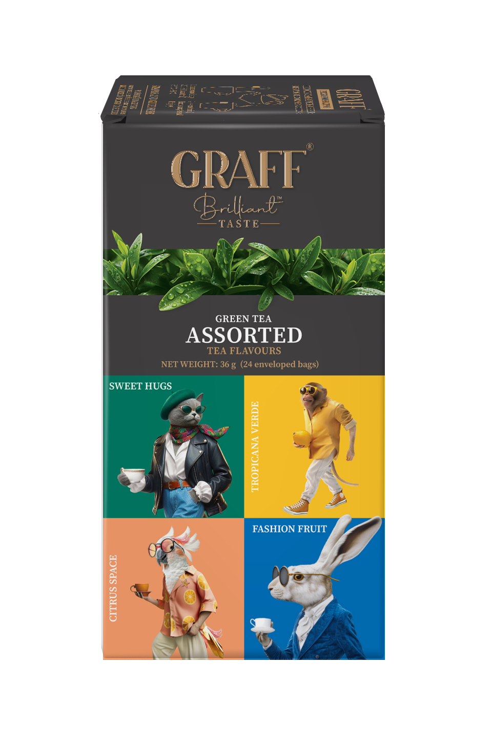 GRAFF Assorted tea flavors, ceai verde, 36g