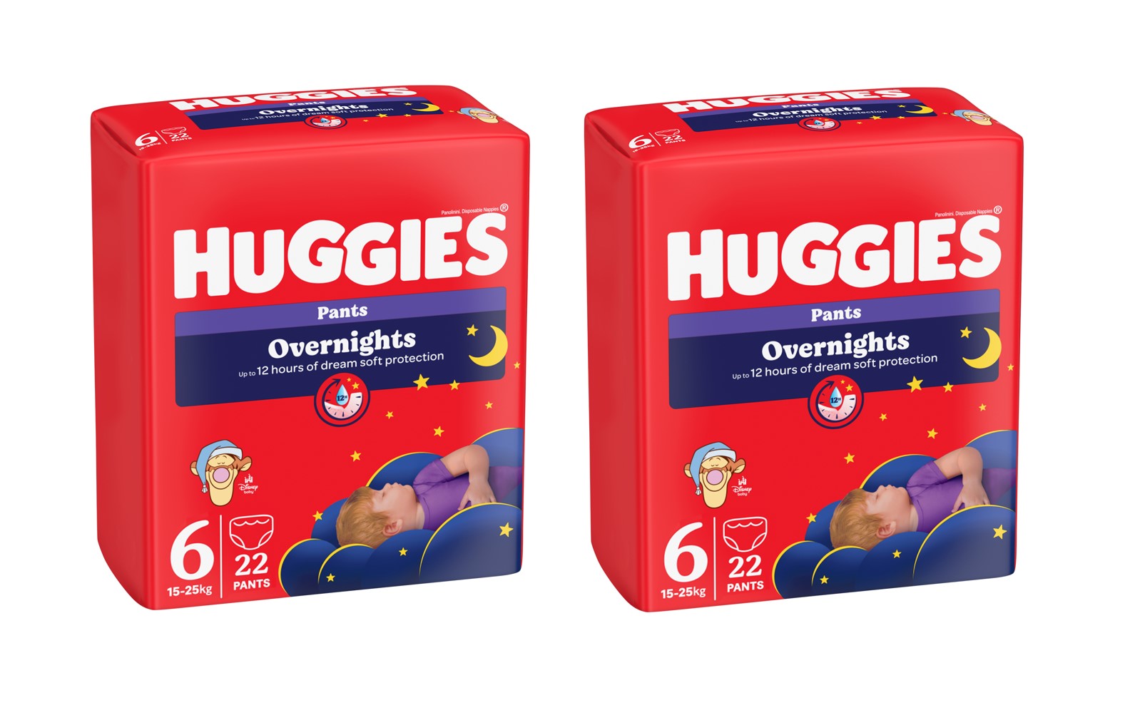 SET 2 BUC. x Huggies Overnights Pants  6  (15-25 kg)  22 buc.
