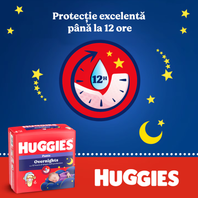SET 2 BUC. x Huggies Overnights Pants  4  (9-14 kg)  26 buc.