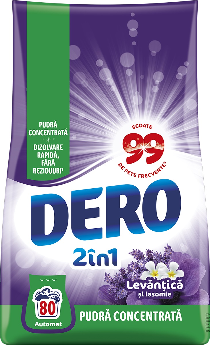 Detergent Dero Automat 2in1 Lavantica si Iasomie  6 kg (80 spalari)