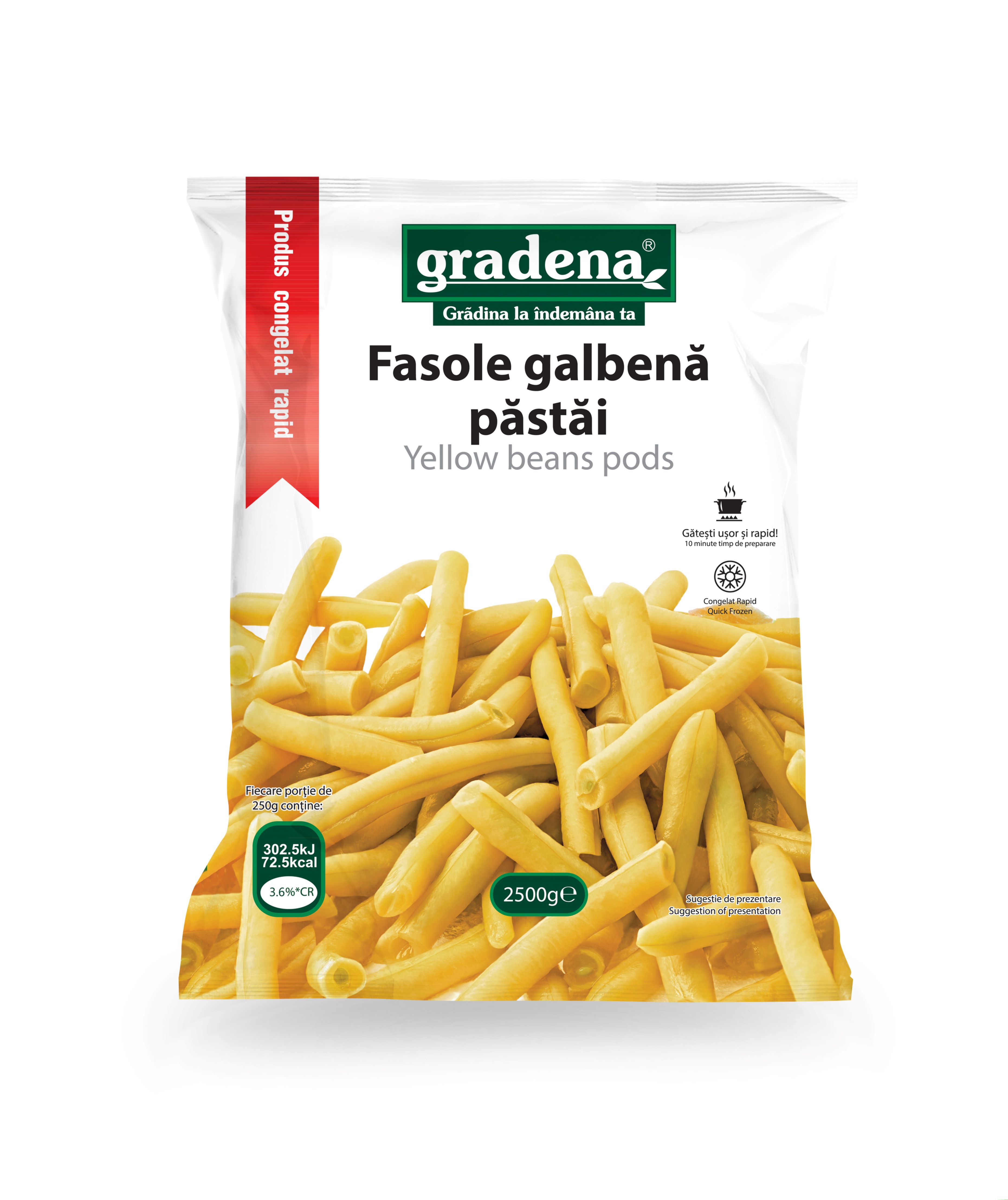 GRADENA  Fasole galbenă tăiată  2,5kg