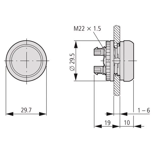 M22-D-B Cap buton comanda modular, albastru