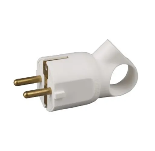 Stecher SK cu inel de extragere 2P+T 16A,Alb