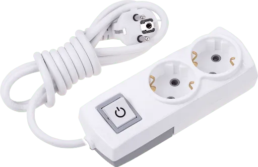 Удлинитель 2 розетки SCHUKO + выключатель (5 м)