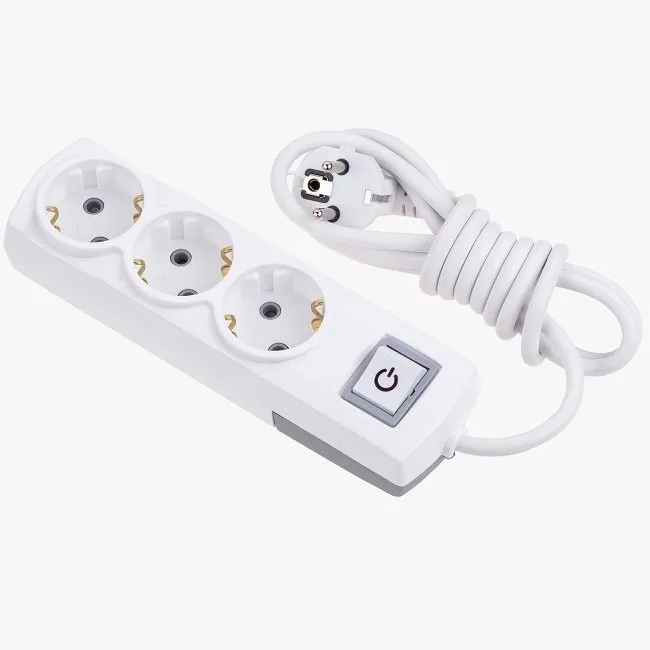 Удлинитель 3 розетки SCHUKO + выключатель (5 м)