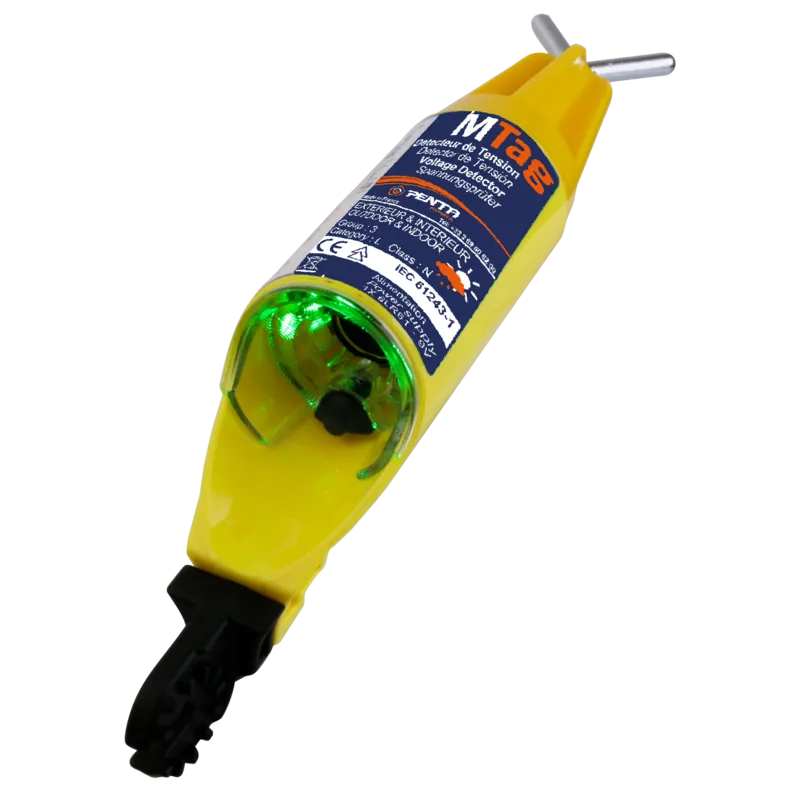 Detector de tensiune in cutie de protectie metalica