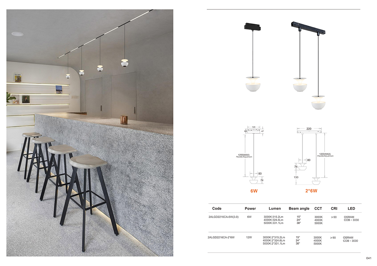 Corp iluminat LED pendant 6W 3000K halfmoon Black 2ALGD2216CA-6W BLK