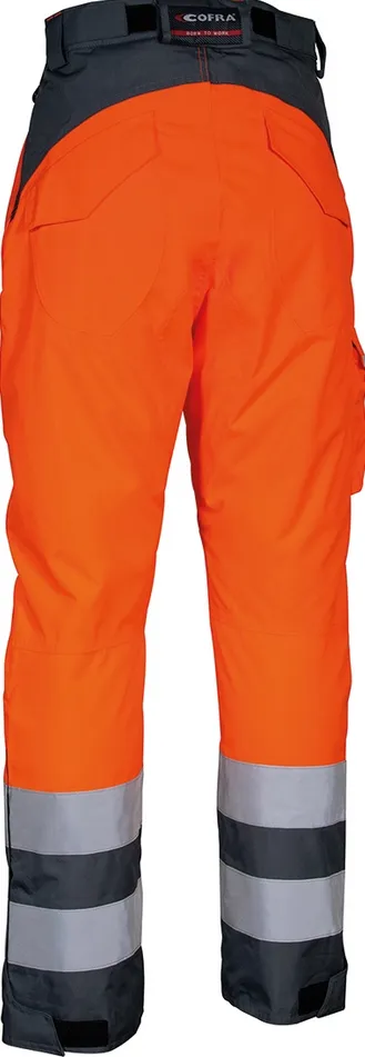 Pantaloni cu elemente  fluorescente SAFE (orange/grey) de iarna