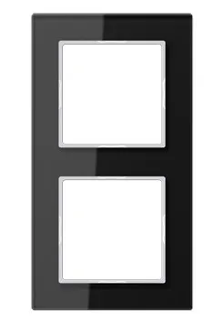 AC582GLSW Рамка для 2 модулей, A Creation, стекло черный