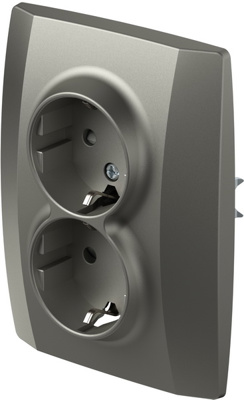 LOGIQ Priza SCHUKO dubla titan 2P+E 16A (VQ16TI-U)mostre