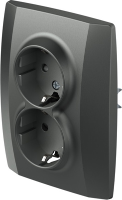 LOGIQ Priza SCHUKO dubla antracit 2P+E 16A  (VQ16AT-U)mostre