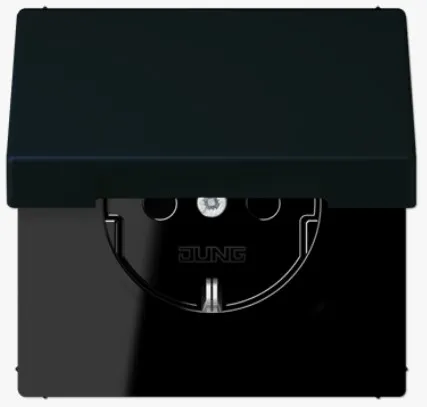 LC1520BFKL248 Розетка Schuko 16A с крышкой, noir d'ivoire (4320E)