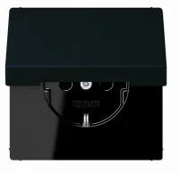 LC1520BFKL248 Розетка Schuko 16A с крышкой, noir d'ivoire (4320E)