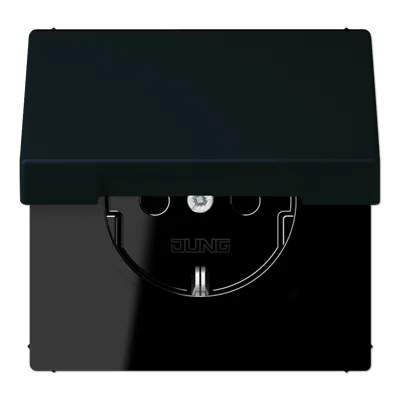 LC1520BFKL248 Розетка Schuko 16A с крышкой, noir d'ivoire (4320E)