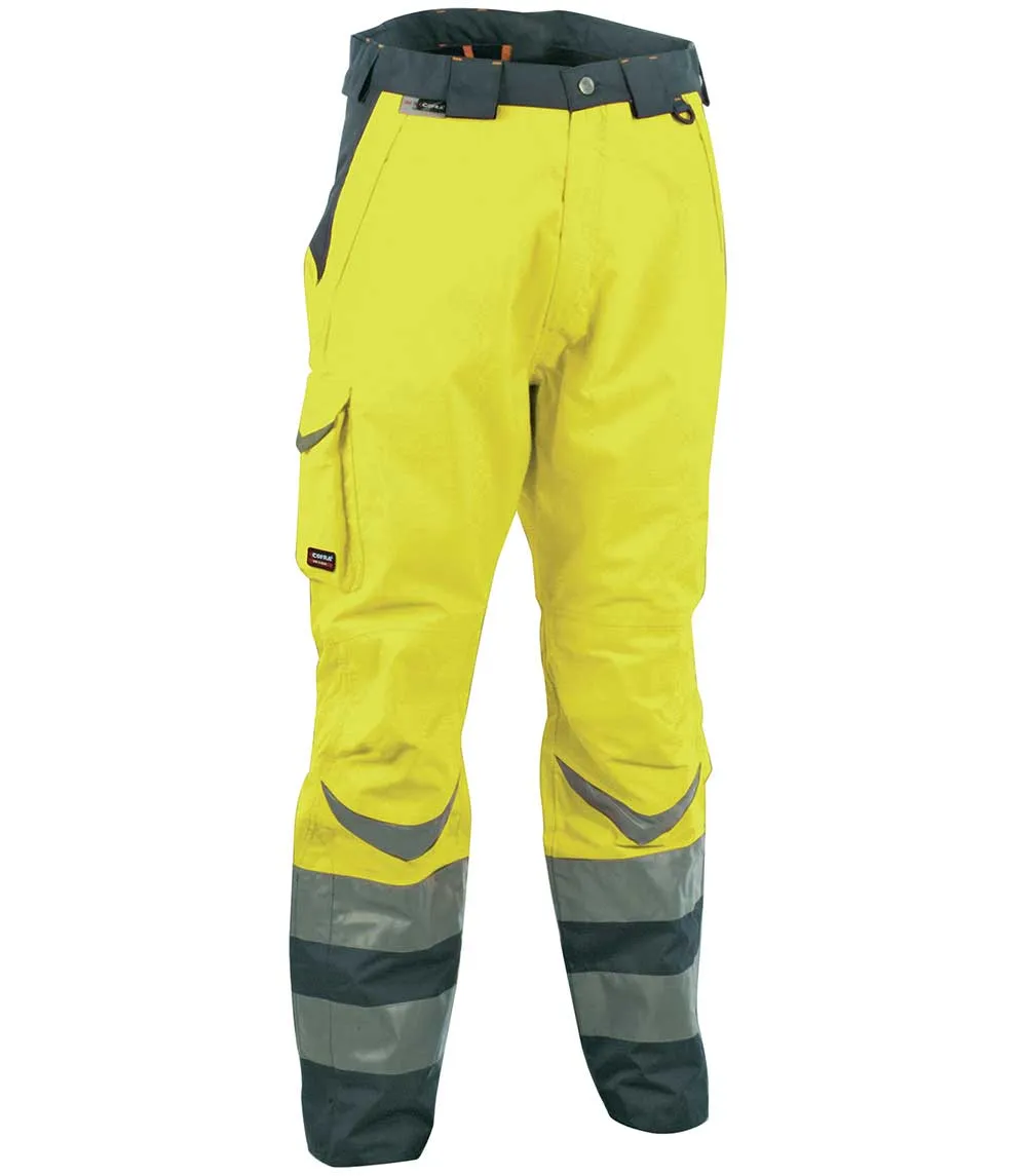 Pantaloni cu elemente  fluorescente SAFE (yellow/grey) de iarna