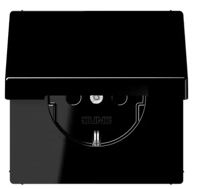 LS1520KIKLSW Розетка Schuko с защитой и крышкой безопасности, черный
