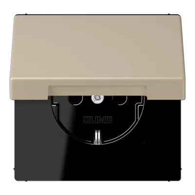LC1520BFKL243 Priza Schuko 16A cu capac, ombre naturelle claire (32142)