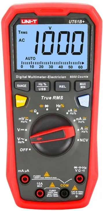 Цифровой мультиметр переменного/постоянного тока 1000В/1000В UT61B+