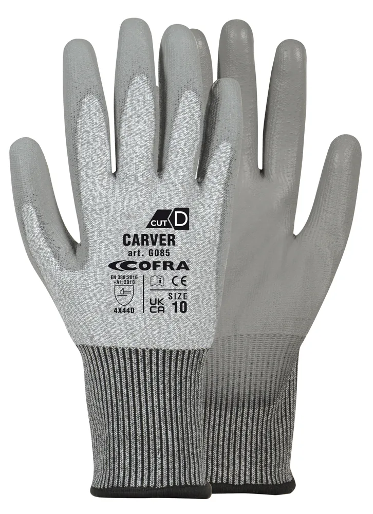 Manusi tricotate cu poliuretan CARVER DOZ (grey/grey)
