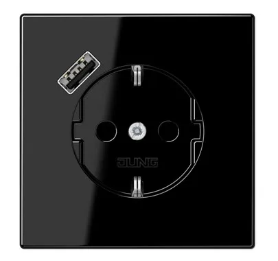 LS1520-18ASW Розетка Schuko с USB-портом, черный