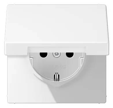 LS1521KLWWM Розетка Schuko 16A с крышкой, белый матовый