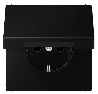 LS1521KLSWM Розетка Schuko 16A с крышкой, черный матовый