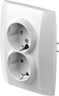 LOGIQ Priza SCHUKO dubla alba 2P+E 16A  (VQ16PW-U)mostre