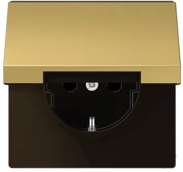 ME1520KLC Priza Schuko 16 А, cu capac, alama-auriu Classic