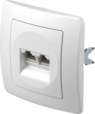 EKON Priza RJ45 Cat5E dubla ALB (KE39PW-B)