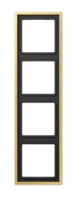 Рамка для 4 модулей, LS 990, золотистая латунь