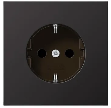 AL1520KID Розетка Schuko 16 A с защитой, алюминий темный