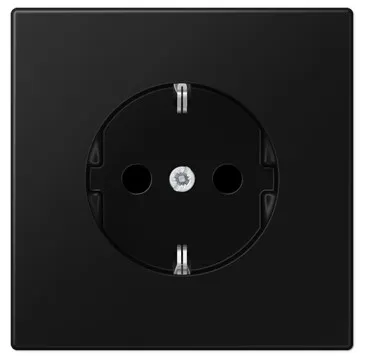 Розетка Schuko 16 A, матовый черный